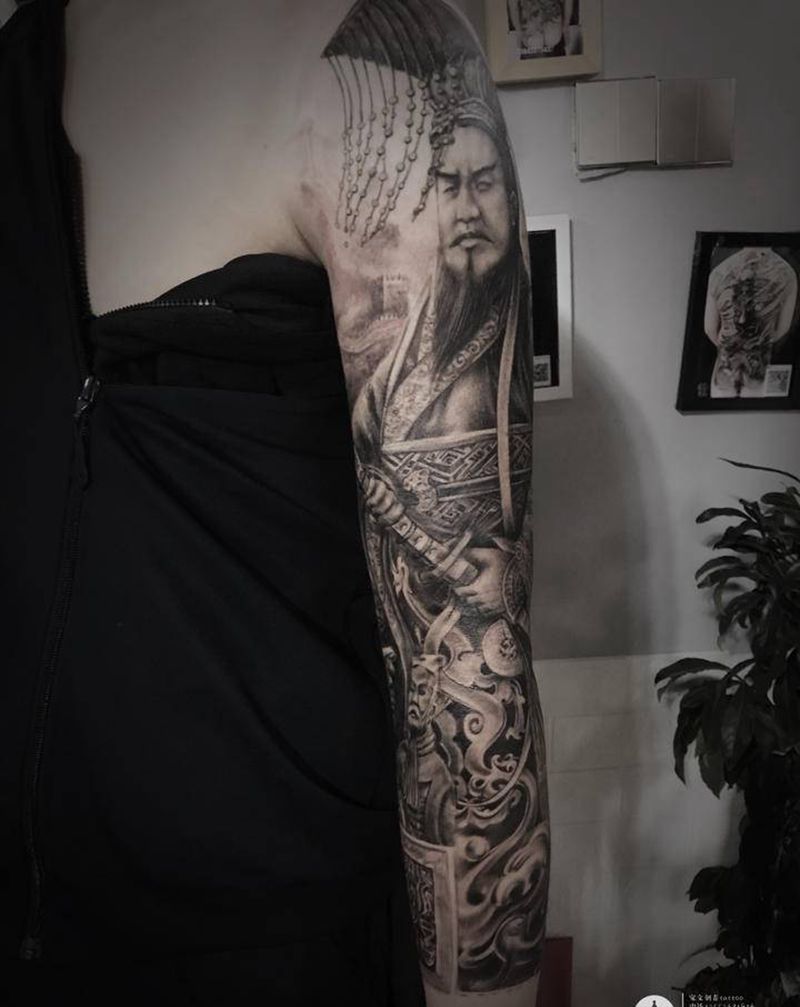 秦始皇纹身图片_手臂纹身图案