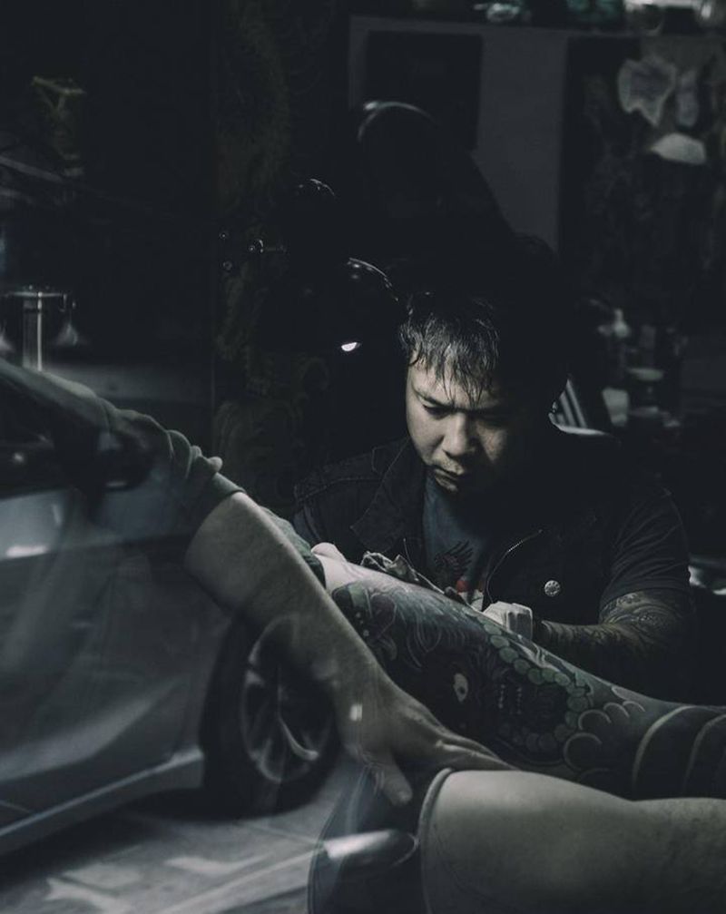 日式传统纹身图片_腿部纹身图案