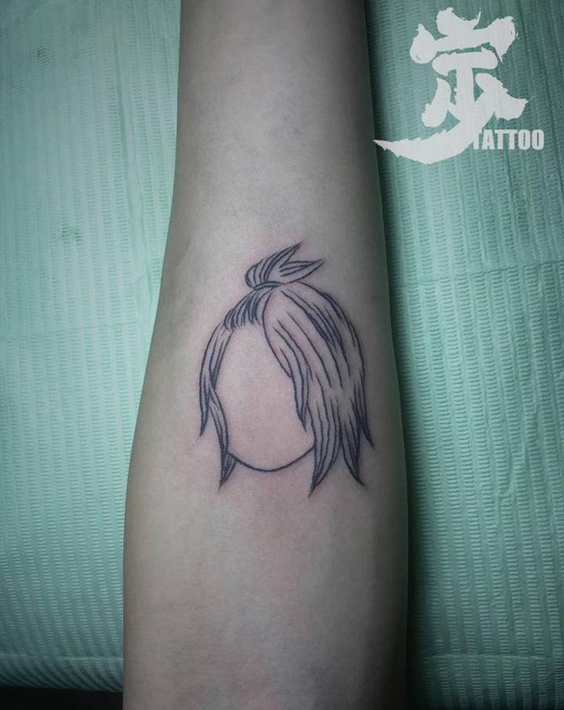 小发型纹身图片_手臂New School点刺纹身图案