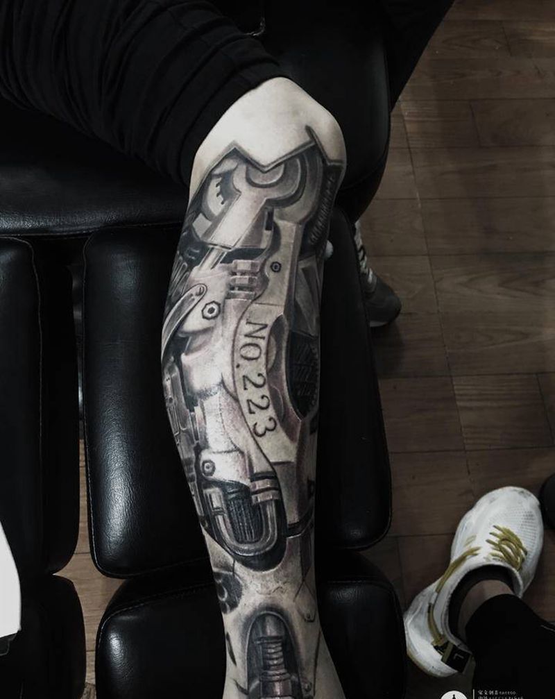 补补色烫伤地方微微掉色纹身图片_腿部纹身图案