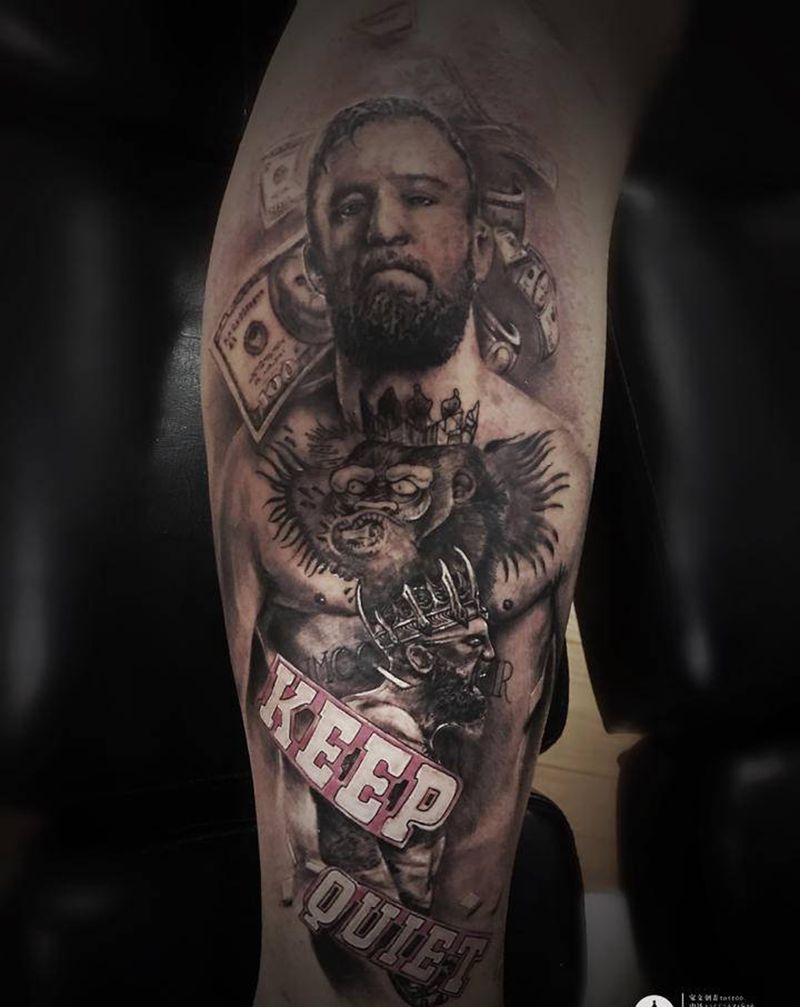 扎了一个独特纹身图片_腿部纹身图案