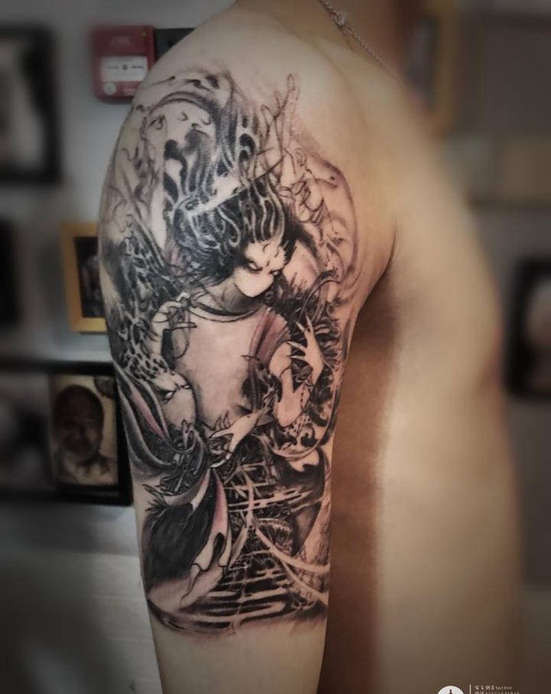 累死人的图纹身图片_手臂纹身图案