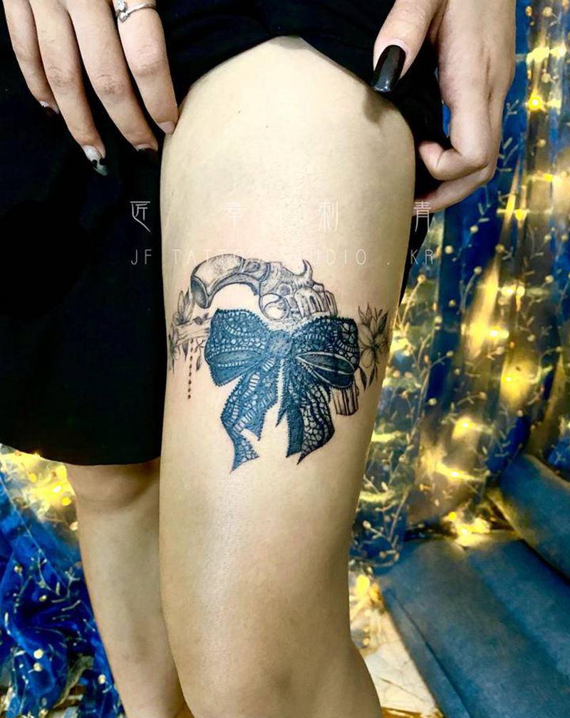 遮盖案例纹身图片_腿部欧美写实纹身图案
