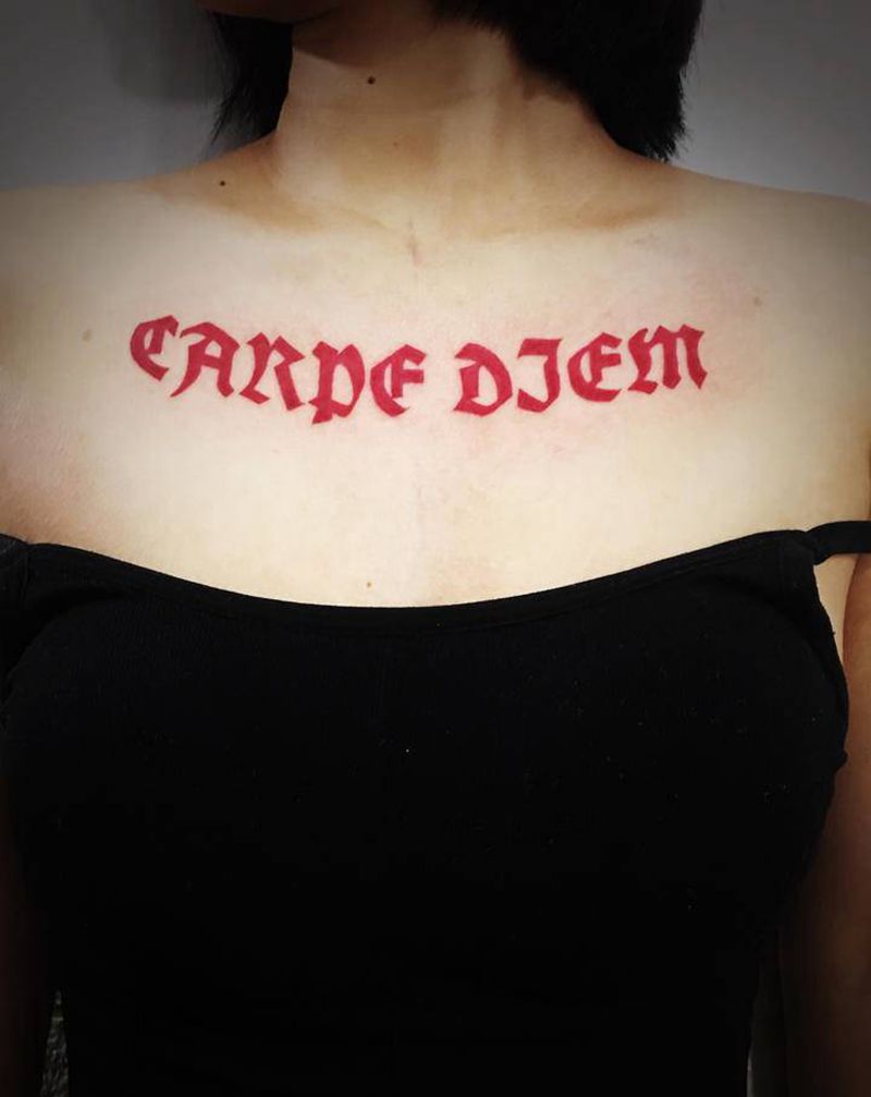 文明看图哈哈哈纹身图片_胸部纹身图案