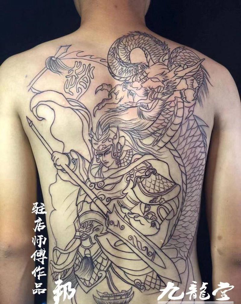 赵云纹身图片_新传统纹身图案
