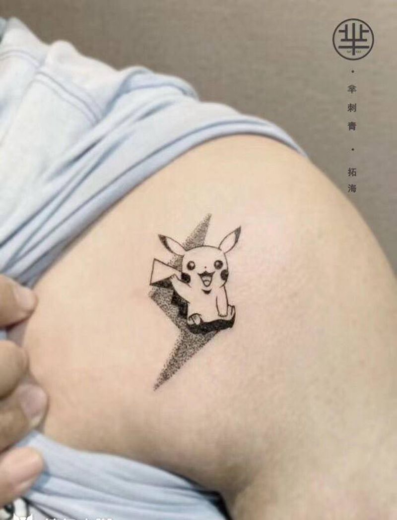 皮卡丘纹身图片_点刺纹身图案
