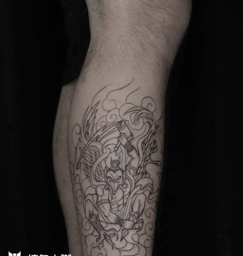 。纹身图片_腿部纹身图案