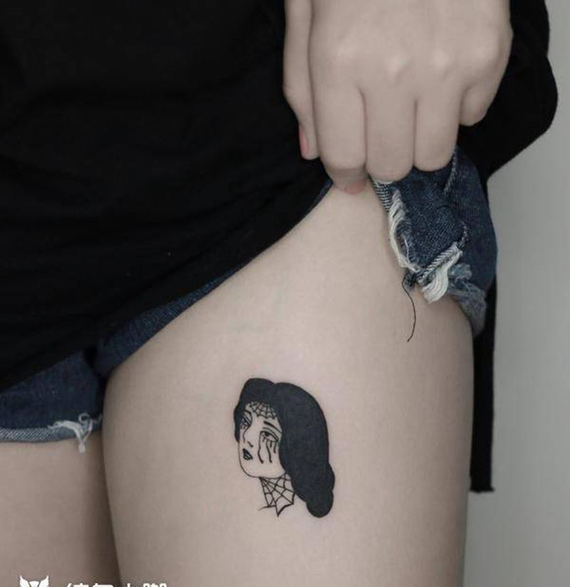 。纹身图片_腿部纹身图案