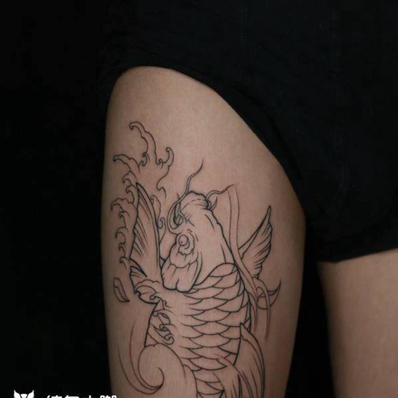 。纹身图片_腿部纹身图案