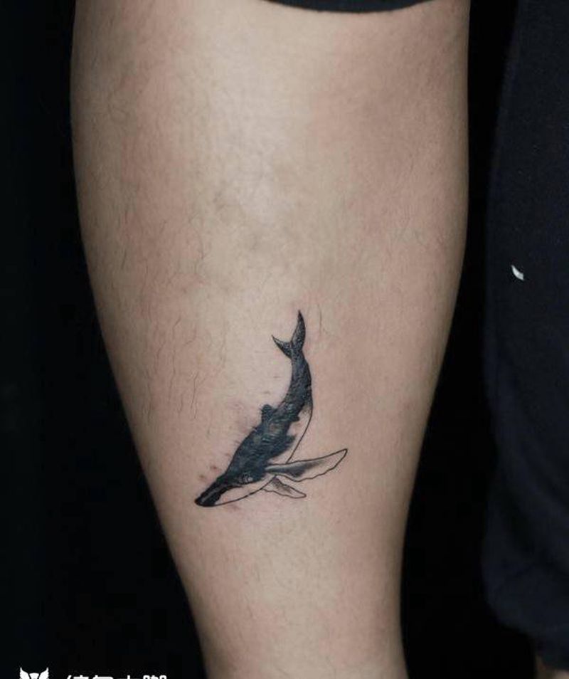 。纹身图片_腿部纹身图案