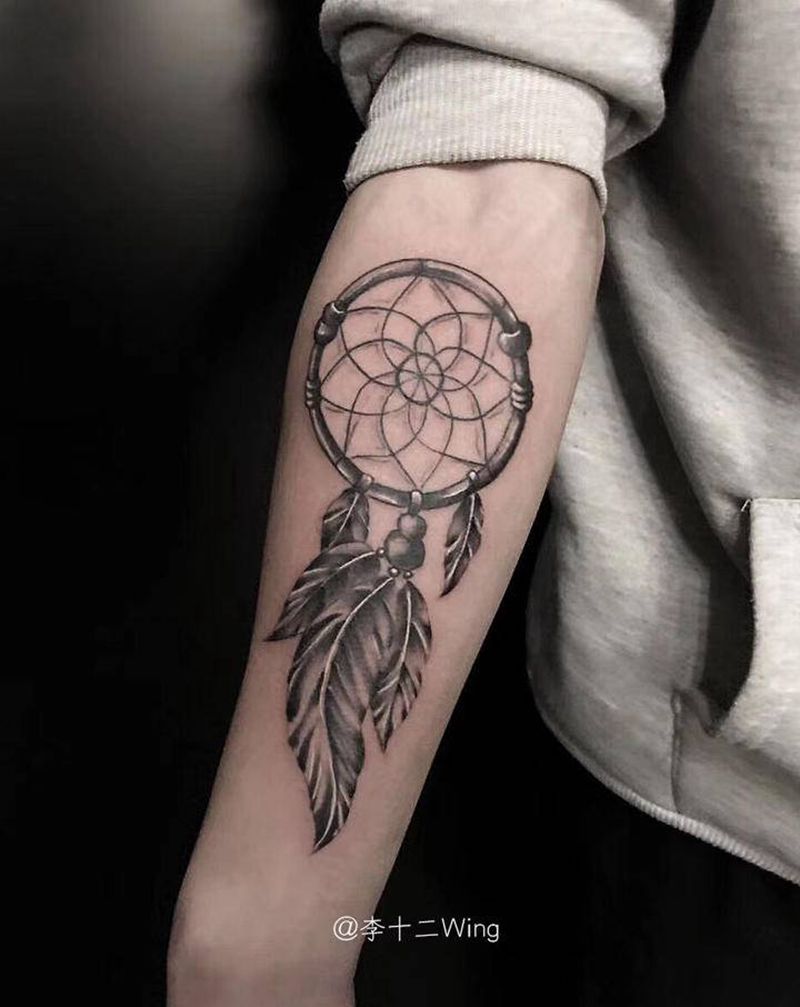 捕梦网纹身图片_手臂图腾纹身图案