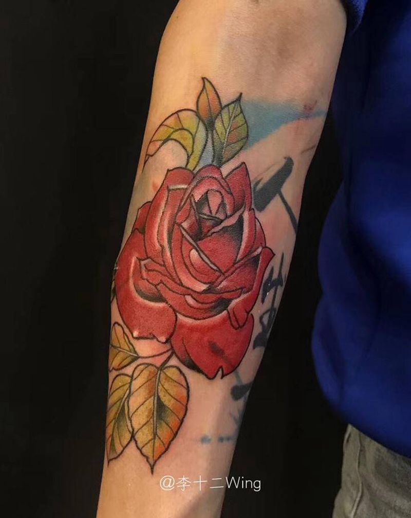 old school#花纹身图片_Old School纹身图案