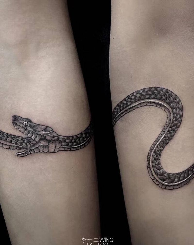 手环-蛇纹身图片_手臂图腾欧美写实纹身图案