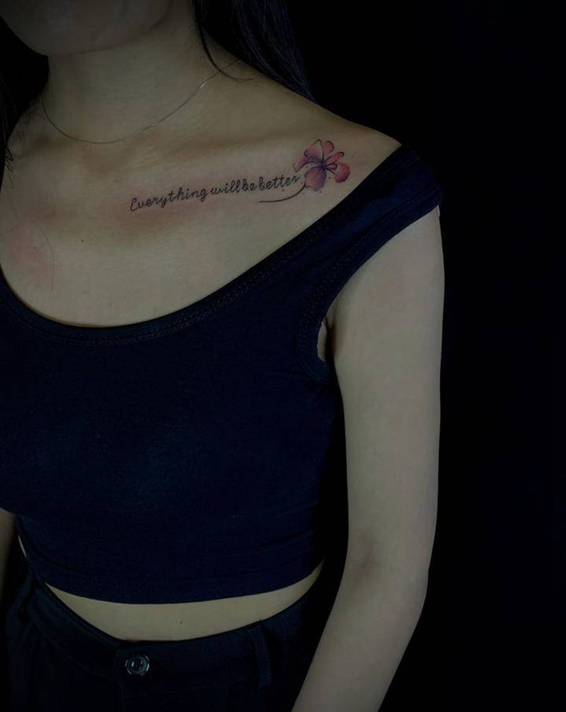 小花纹身图片_水彩纹身图案