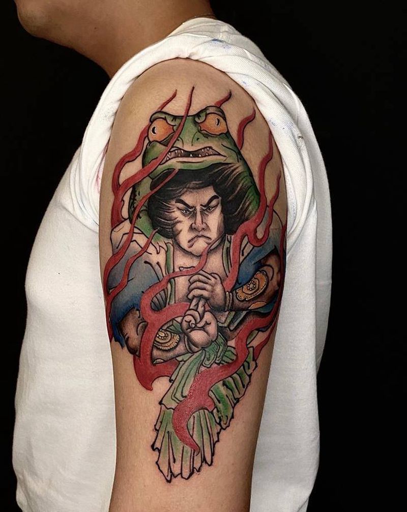 天竺德兵卫纹身图片_手部New School纹身图案