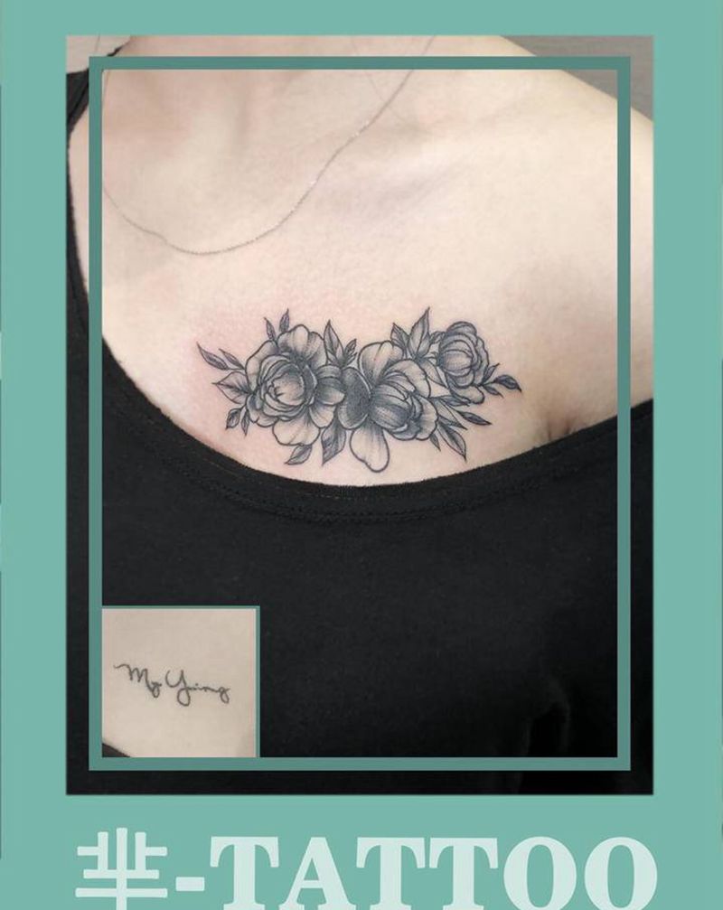 遮盖纹身纹身图片_胸部肩部纹身图案