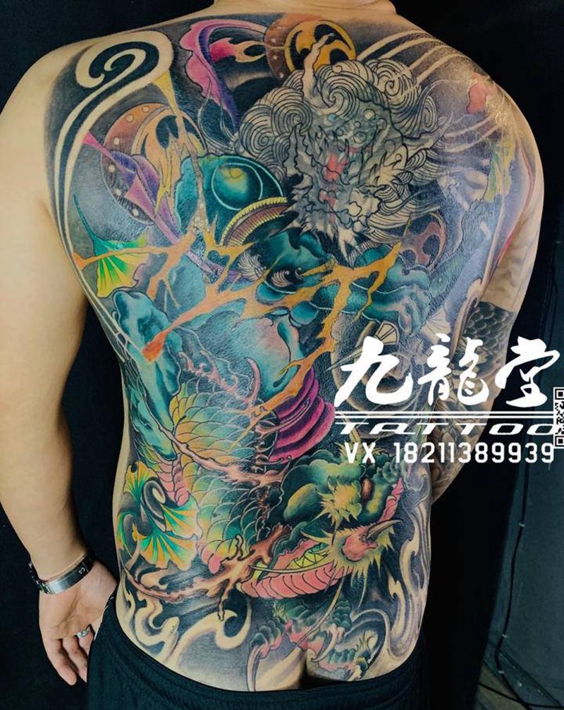 雷神纹身图片_新传统纹身图案