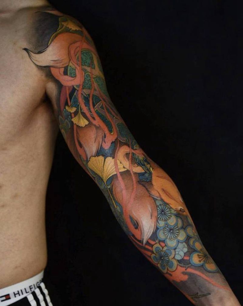 花臂纹身图片_新传统纹身图案