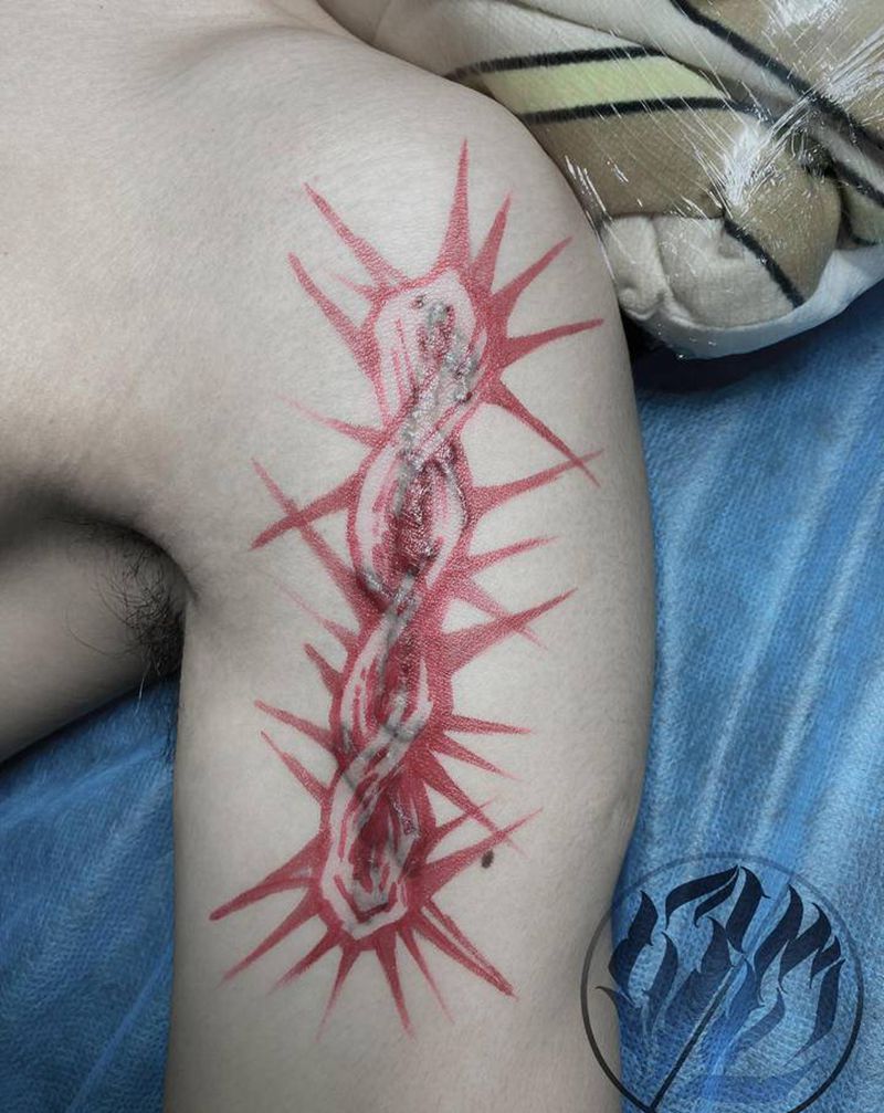 荆棘纹身图片_点刺欧美写实暗黑纹身图案