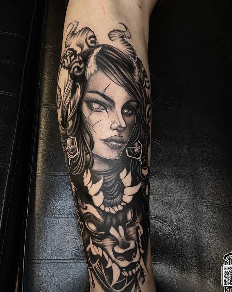 new school纹身图片_腿部脚部New School纹身图案