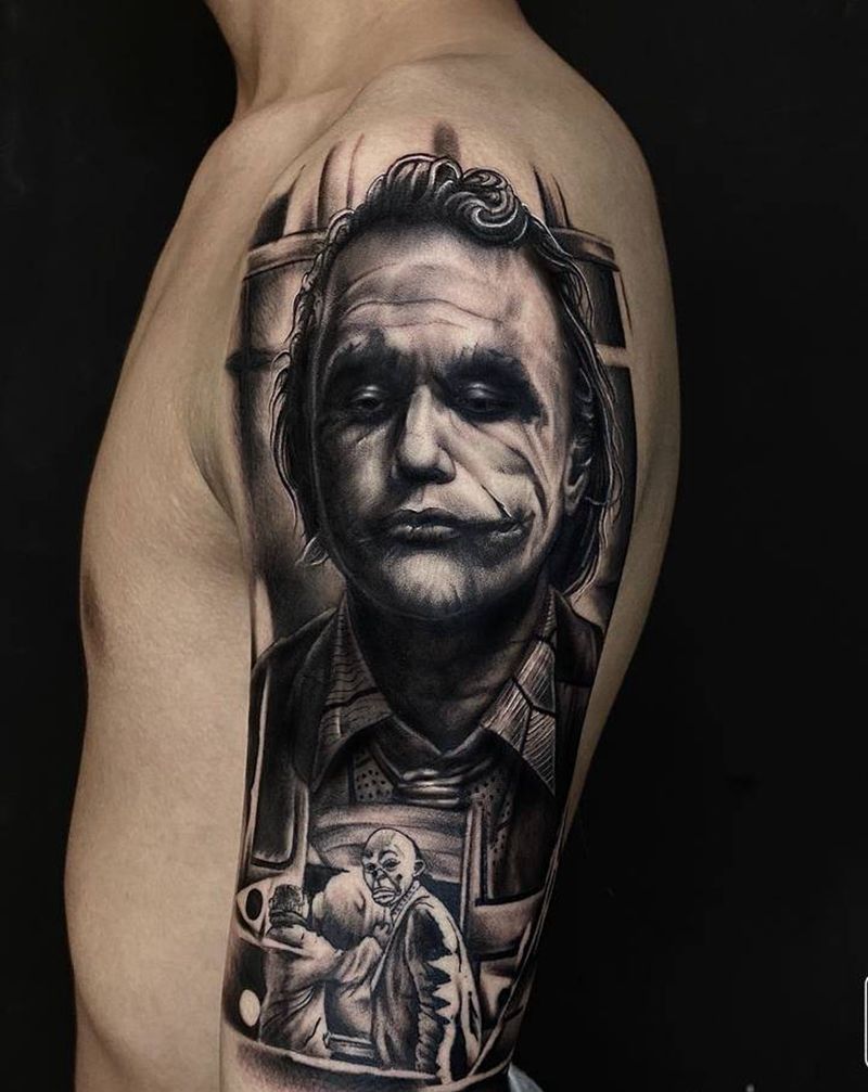 致敬希斯莱杰纹身图片_手臂欧美写实纹身图案