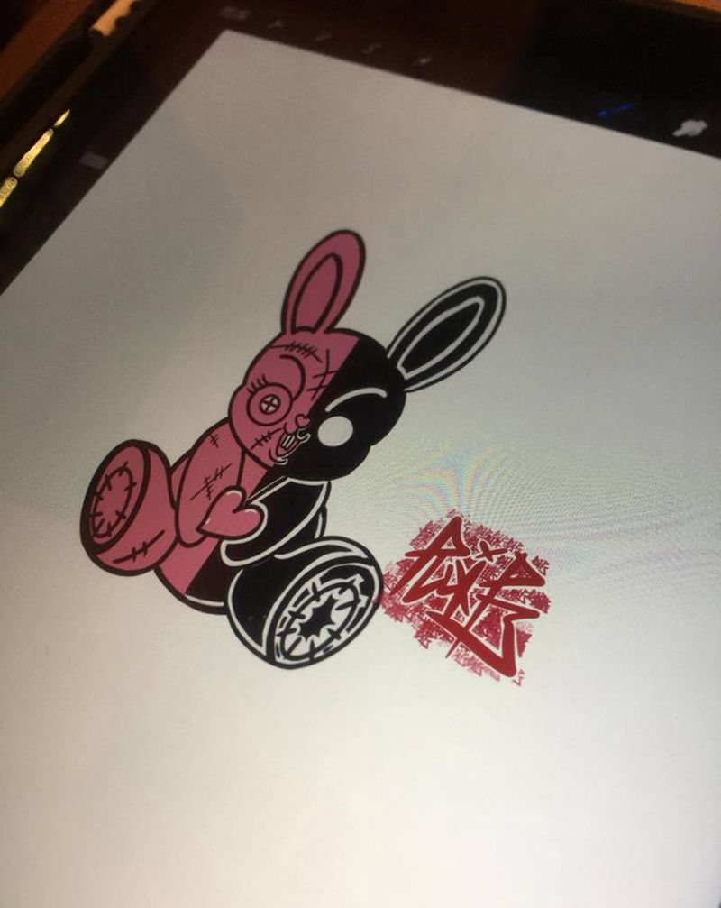 原创设计遮盖图案，加微信详聊纹身图片_腿部可爱又暗黑纹身图案