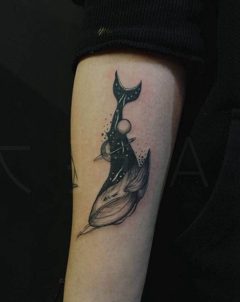 鲸鱼纹身图片_手臂纹身图案