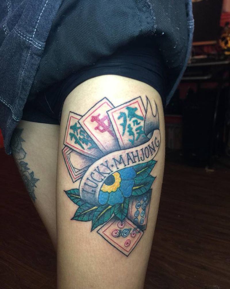 两个遮盖图纹身图片_手臂腿部New School老传统纹身图案