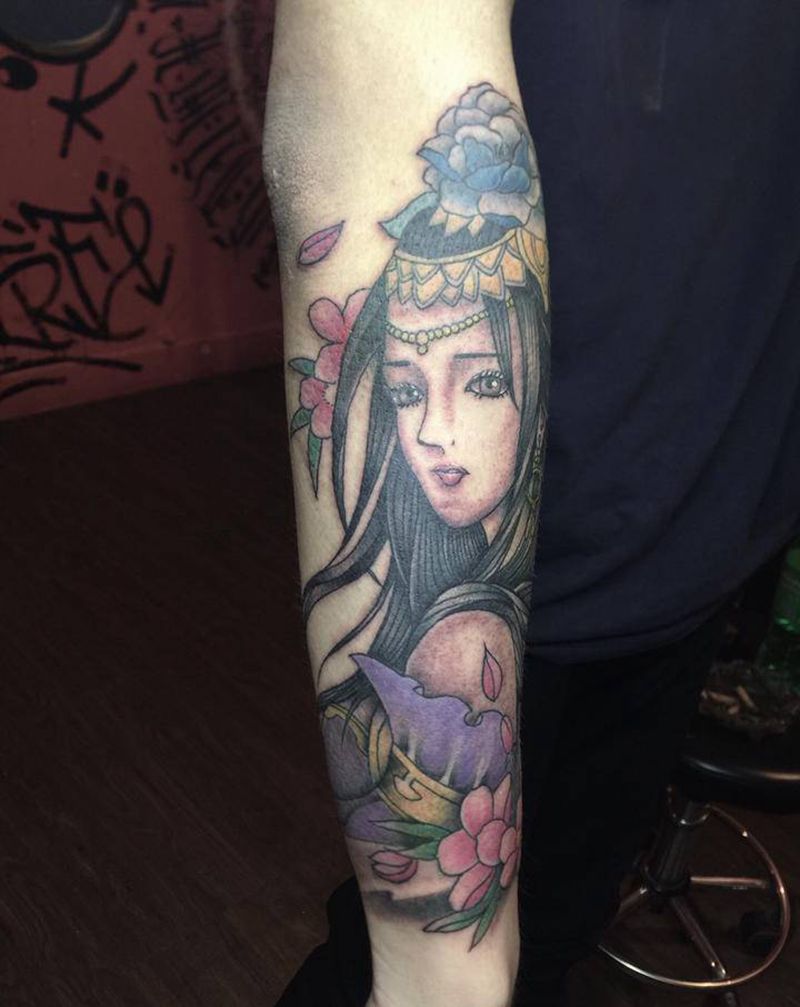 艺妓纹身图片_手臂纹身图案