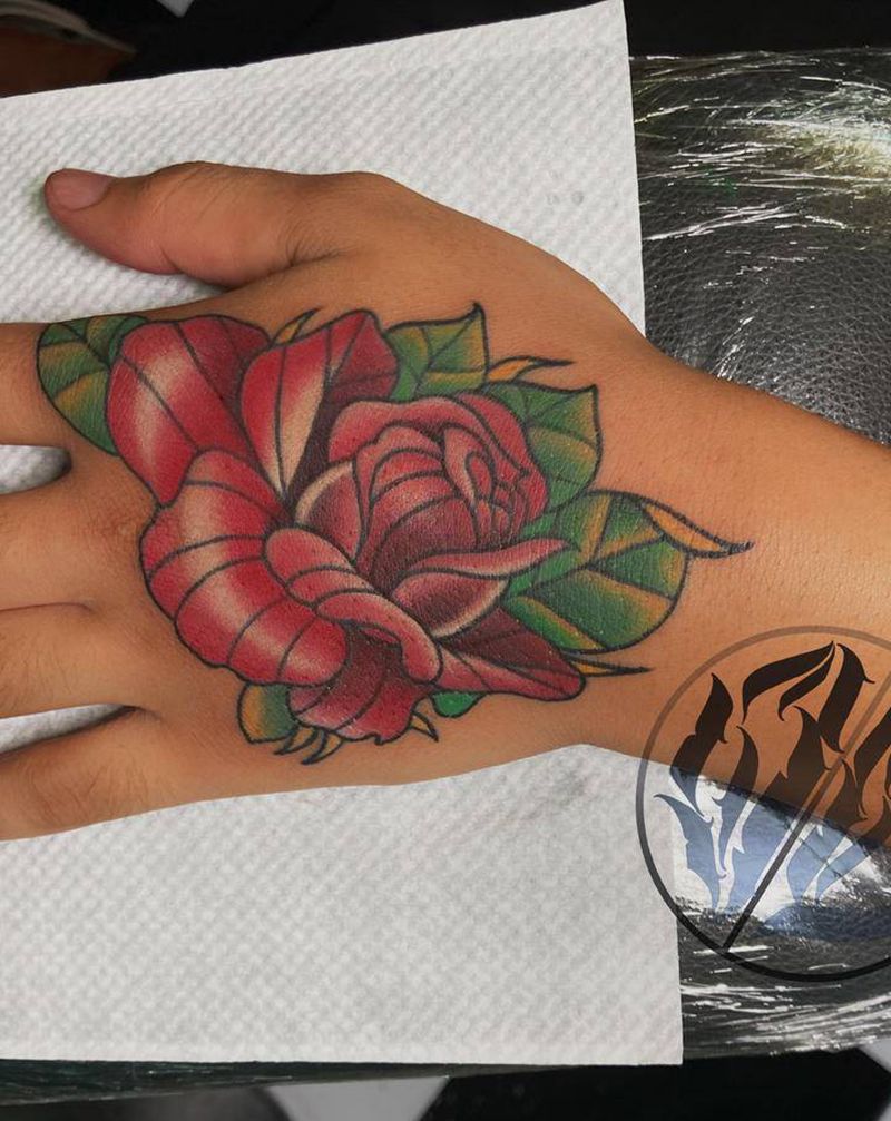 花纹身图片_手部Old SchoolNew School纹身图案