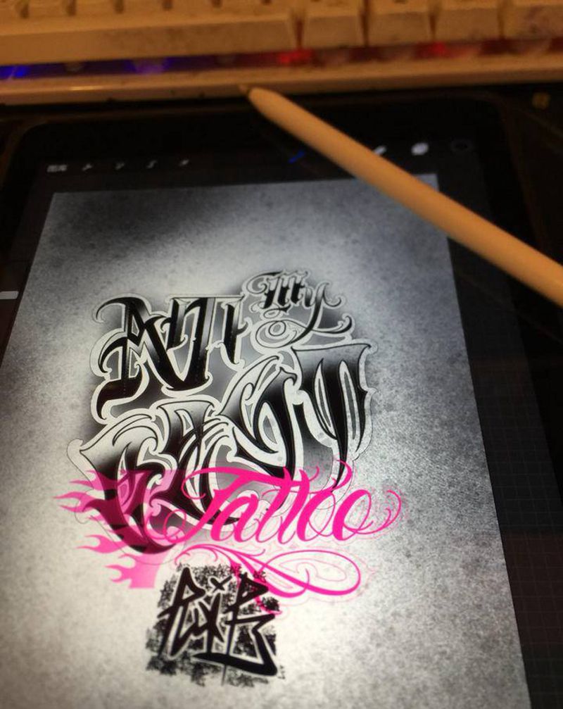 花体设计，可以设计纹身图片_花体字纹身图案