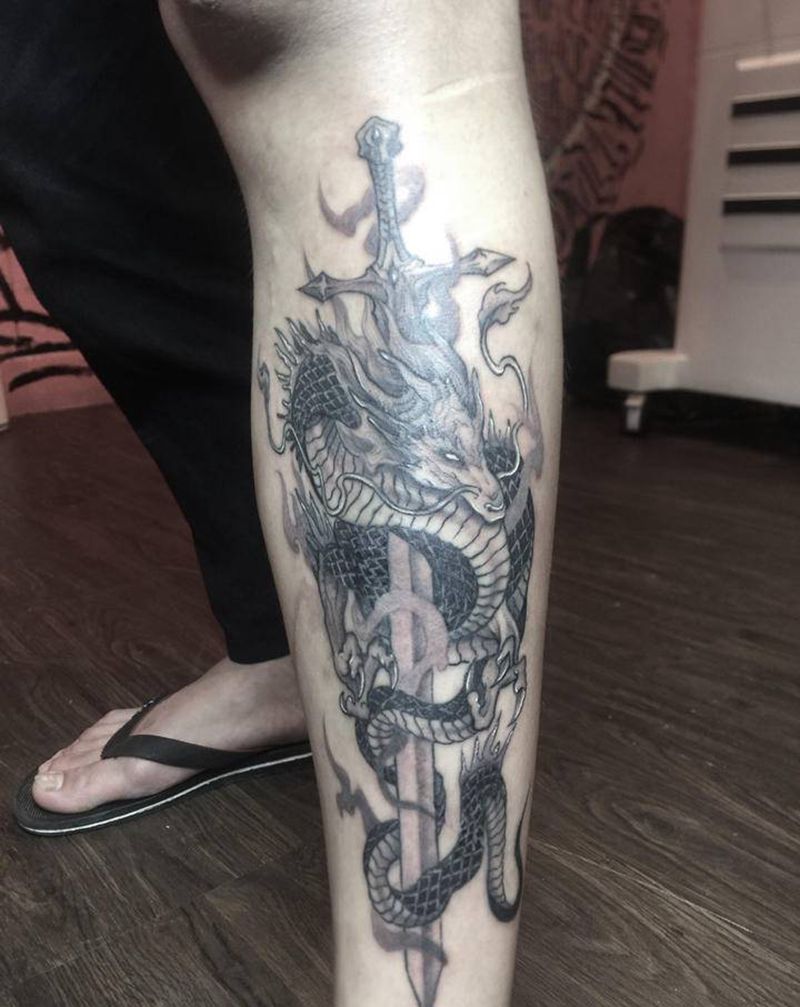 龙纹身图片_背部纹身图案