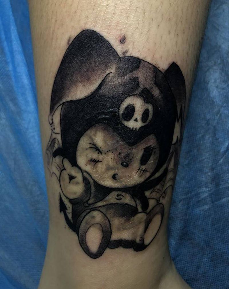 小恶魔纹身图片_脚部纹身图案