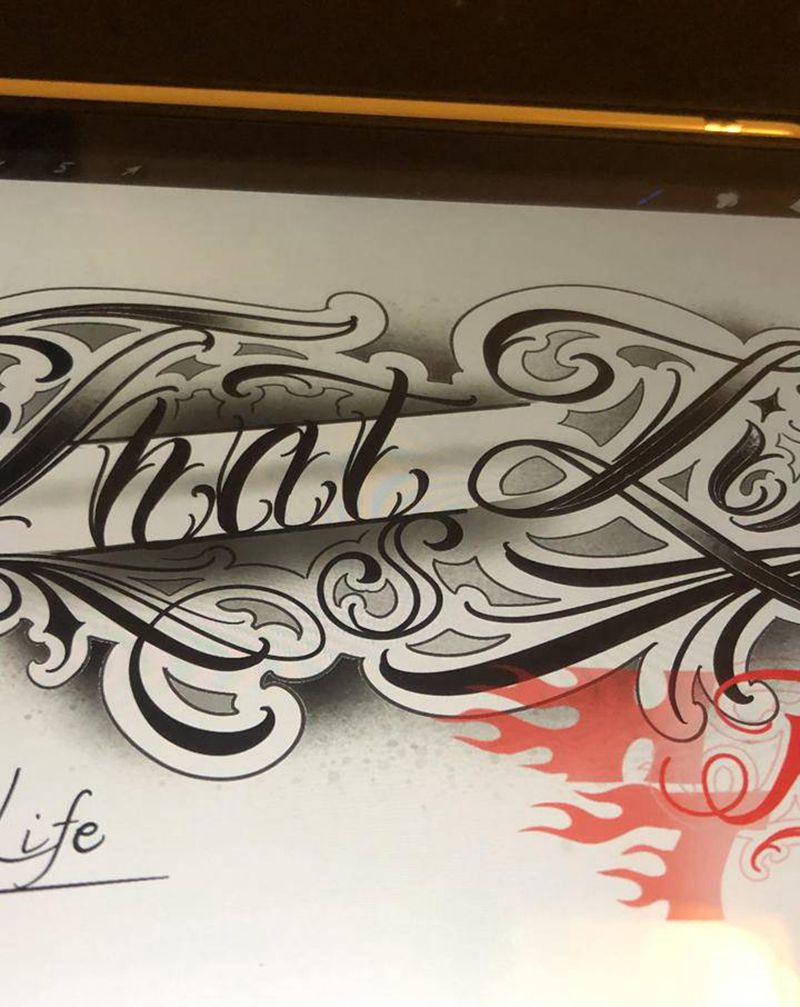 that s  life纹身图片_花体字纹身图案