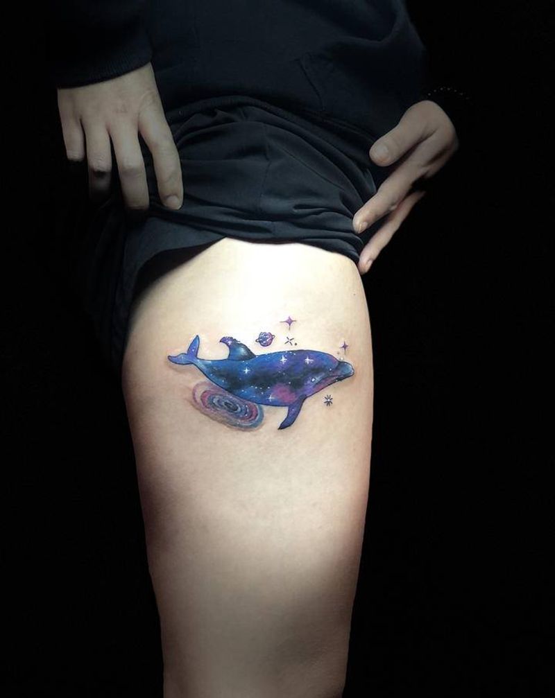 遮盖纹身图片_腿部纹身图案