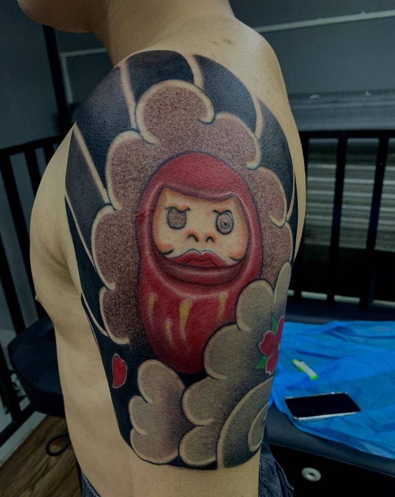 达摩纹身图片_手臂纹身图案