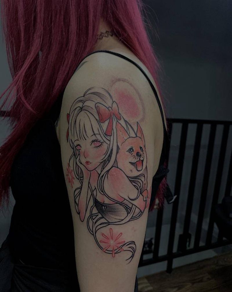 美少女纹身图片_手臂纹身图案