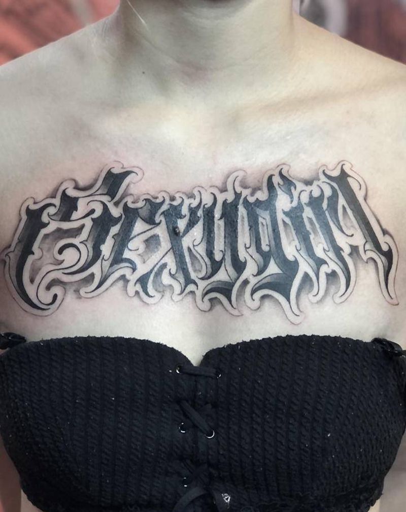 原创花体，喜欢加vx纹身图片_花体字纹身图案