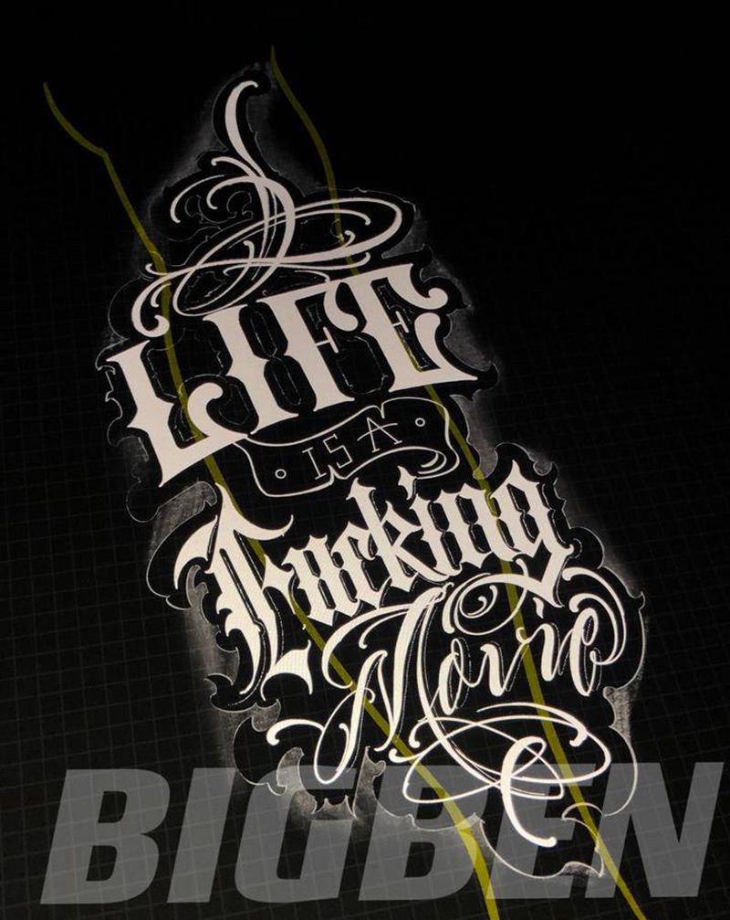 ▪️⚜️新稿⚜️▫️纹身图片_腿部花体字纹身图案