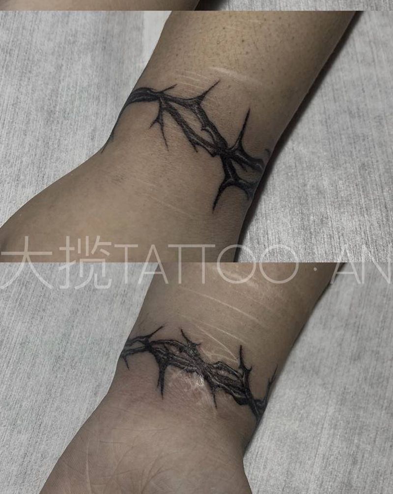 荆棘手环纹身图片_手臂纹身图案