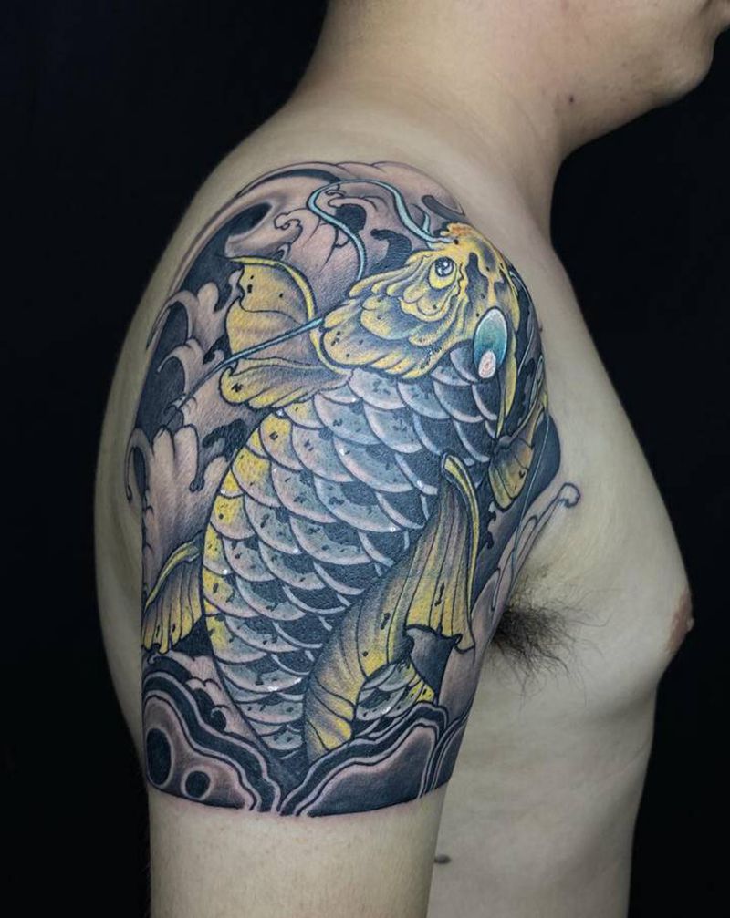 新传统鱼纹身图片_新传统纹身图案