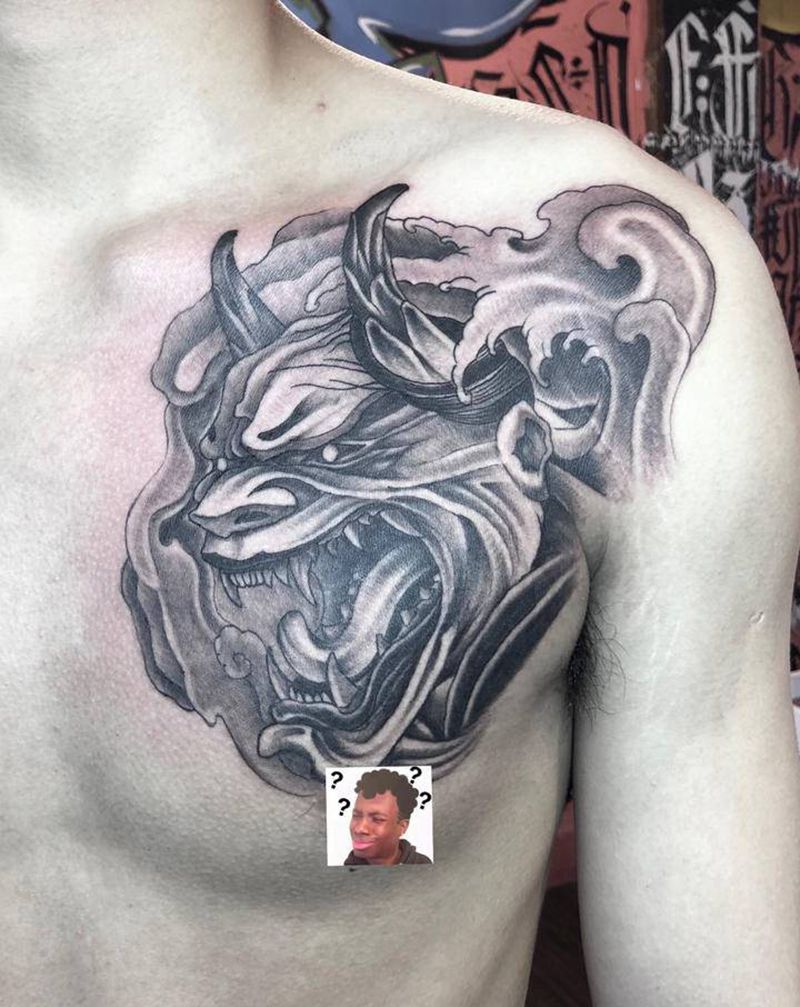 喜欢加吧、283718329纹身图片_胸部新传统纹身图案