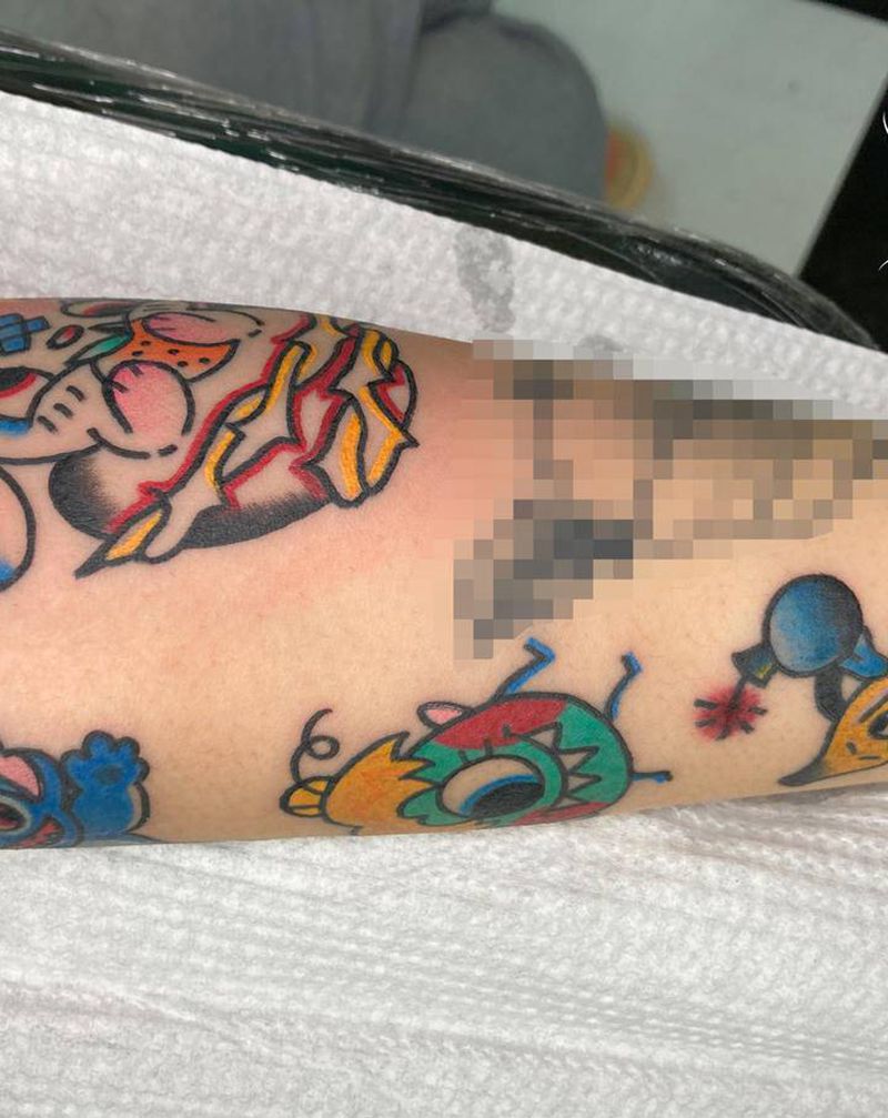 oldschool卡通纹身图片_手臂手部Old SchoolNew School卡通纹身图案