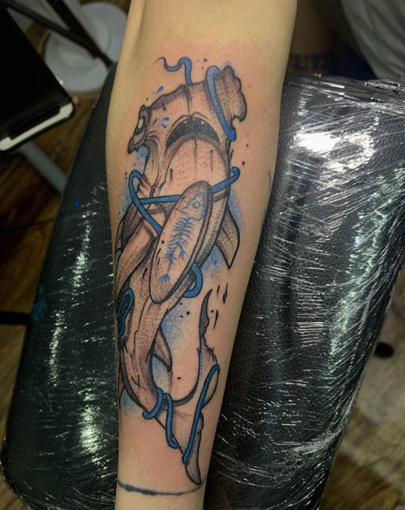 鲨鱼纹身图片_手臂纹身图案