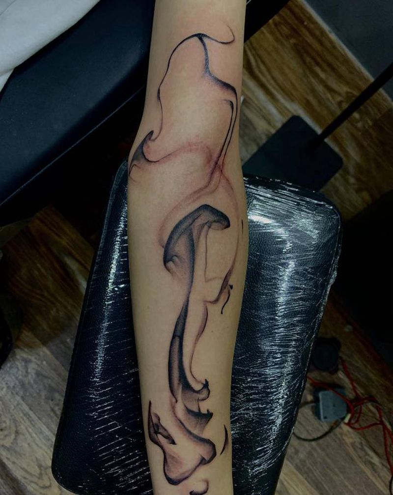 水墨纹身图片_手臂纹身图案