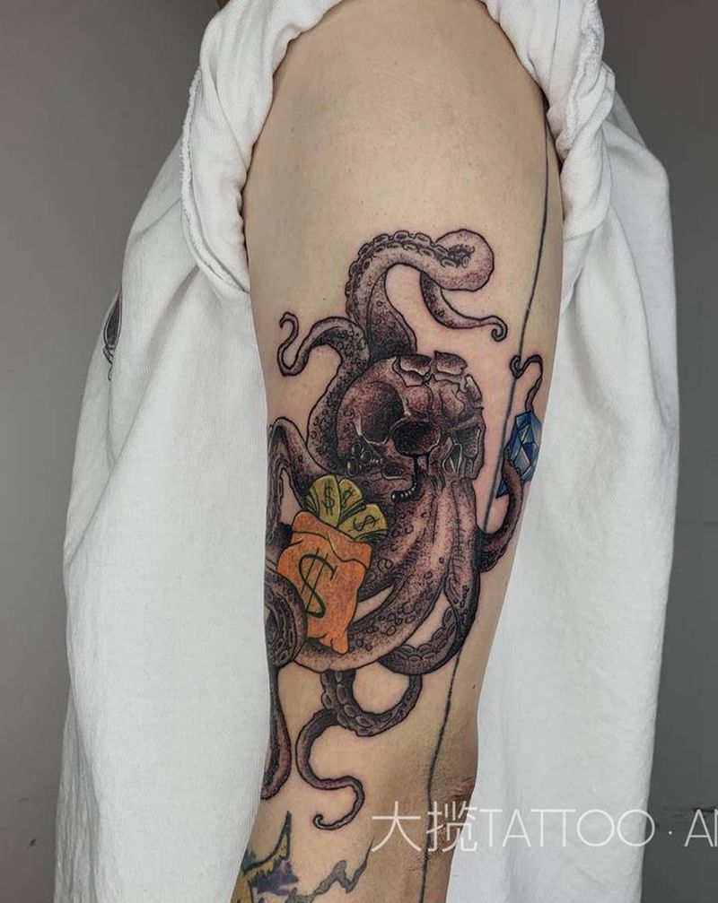 章鱼/纹身图片_手臂纹身图案