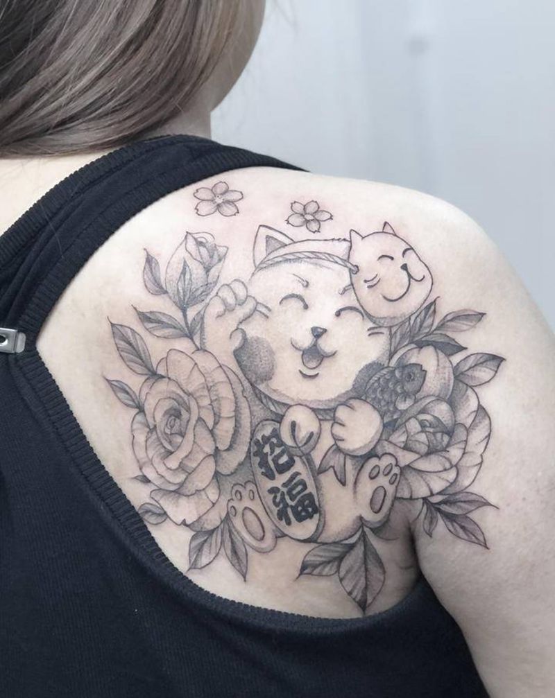 遮盖胎记纹身图片_背部纹身图案