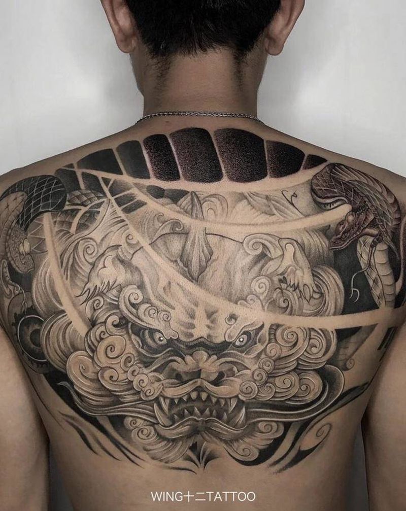 貔大虎纹身图片_老传统纹身图案