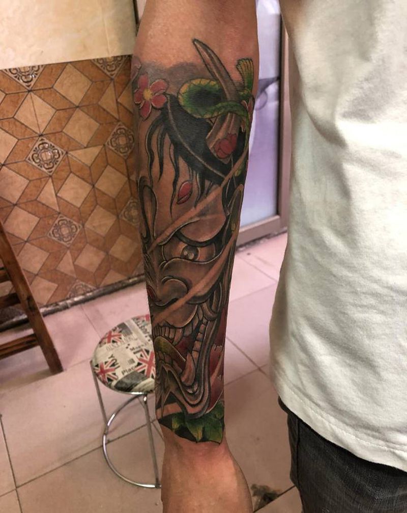 般若纹身图片_手臂新传统纹身图案