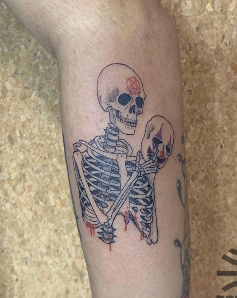 骷髅纹身图片_手臂纹身图案